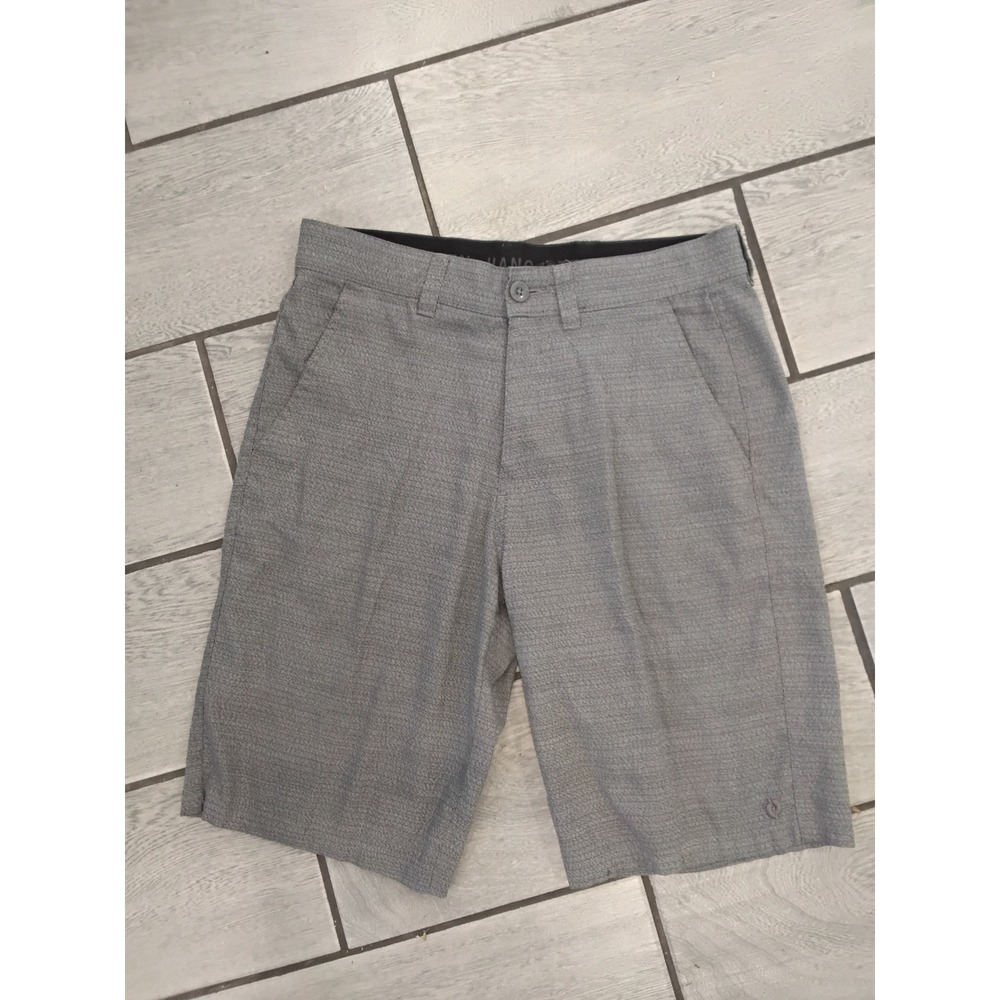 Hang Ten Mens Grey Textured Hybrid Walk Shorts Size 30 Stretch Casual Surf